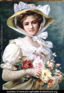 Elegant-lady-with-a-bouquet-of-roses